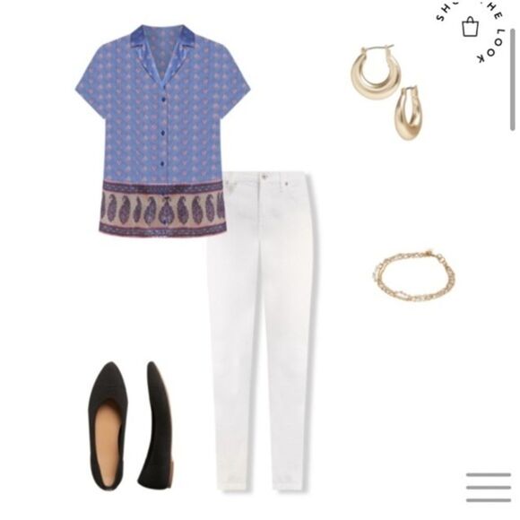 Banana Republic Border Print Boxy Shirt - Picture 3 of 14